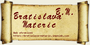 Bratislava Materić vizit kartica